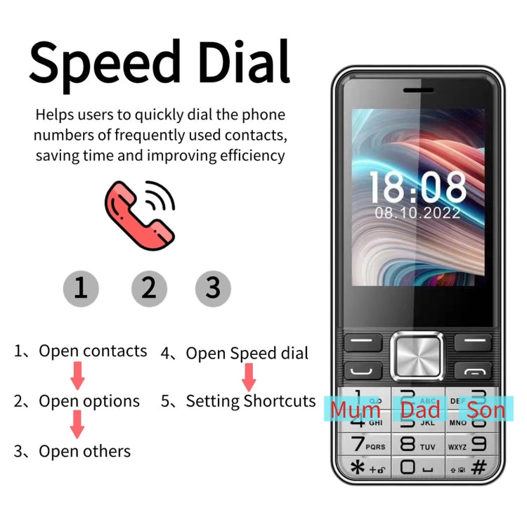 S5630, 2.8 inch, 3000mAh, 21 Key, Support Bluetooth, Flashlight, GSM, Quad SIM