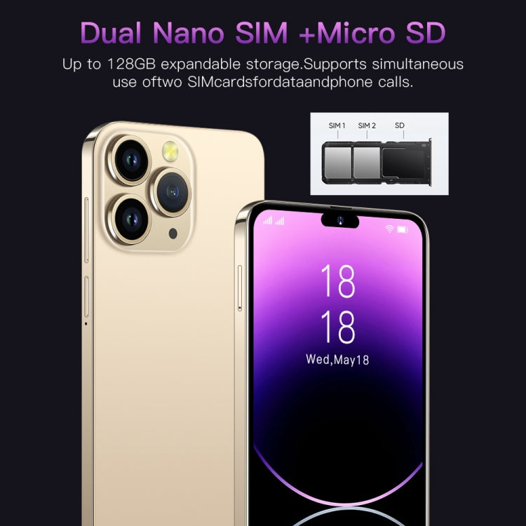 Face Identification, Android 6.0 Spreadtrum 7731G Quad Core, Network: 3G, Dual SIM, with 64GB TF Card, i14 Pro Max N85+ 2GB+16GB