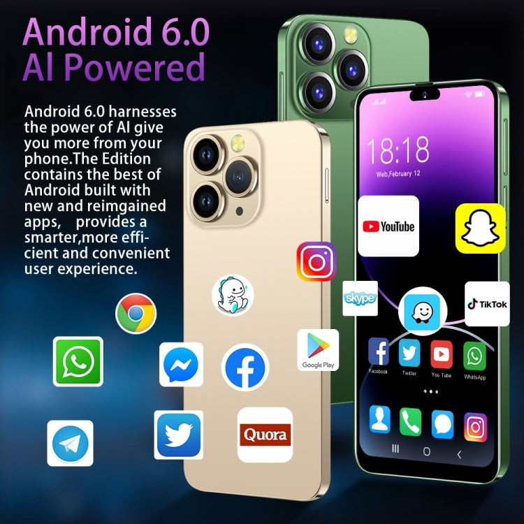 Face Identification, Android 6.0 Spreadtrum 7731G Quad Core, Network: 3G, Dual SIM, with 64GB TF Card, i14 Pro Max N85+ 2GB+16GB