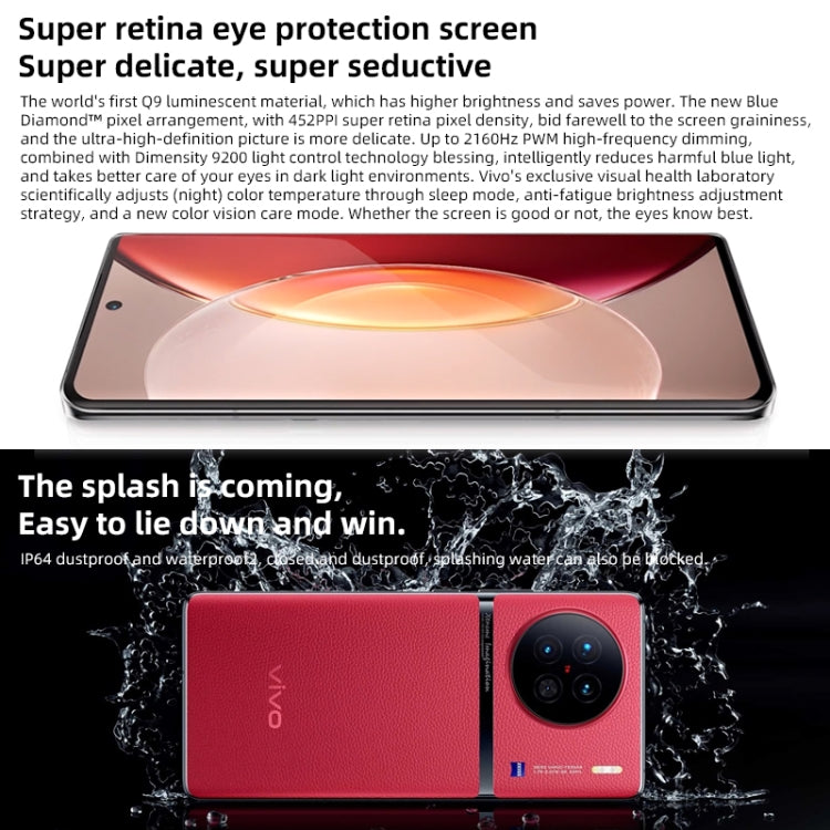 Triple Back Cameras, Screen Fingerprint Identification / Face ID, 4810mAh Battery, 6.78 inch Android 13.0 OriginOS 3 MediaTek Dimensity 9200 Octa Core up to 3.05GHz, NFC, OTG, Network: 5G, Support Google Play, X90 5G,12GB+512GB