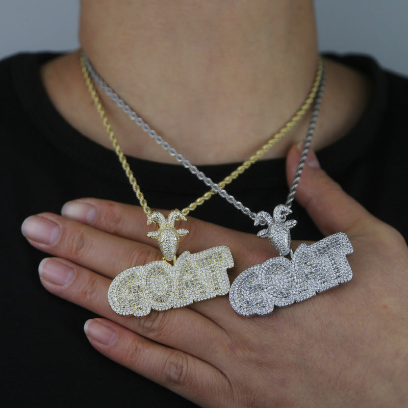 Fashion Personality Goat Letter Zircon Necklace