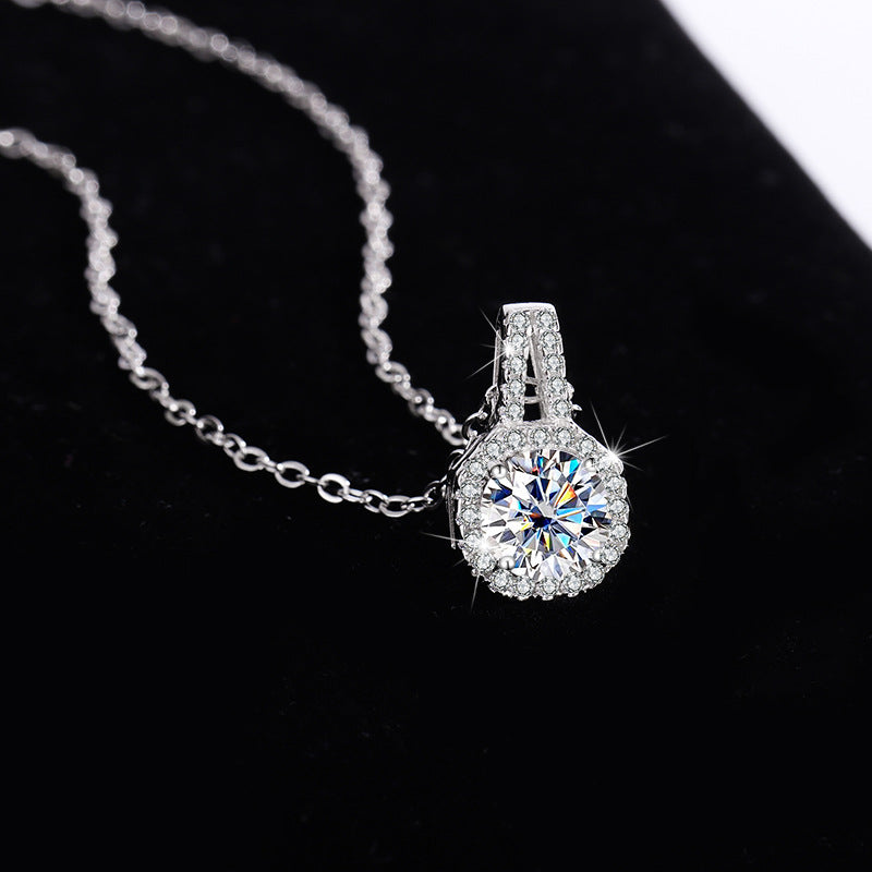 S925 Sterling Silver Female Ring Necklace Ear Stud
