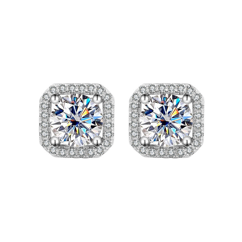 S925 Sterling Silver Female Ring Necklace Ear Stud
