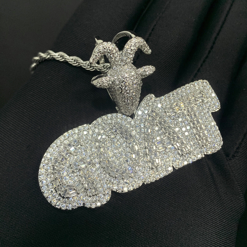 Fashion Personality Goat Letter Zircon Necklace