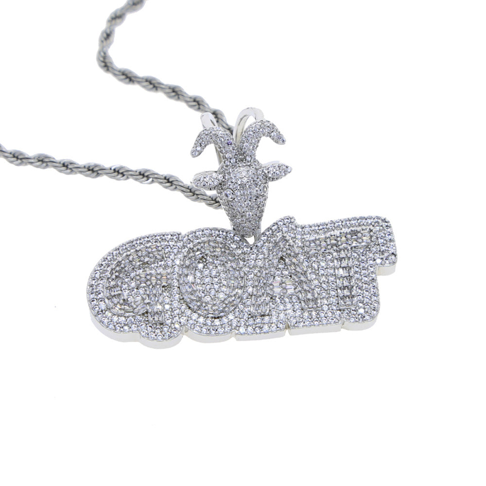 Fashion Personality Goat Letter Zircon Necklace