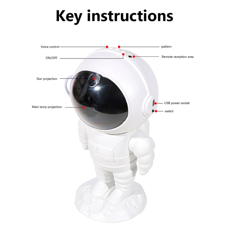 5W Astronaut Starry Sky Projection Lamp USB Night Light, 3