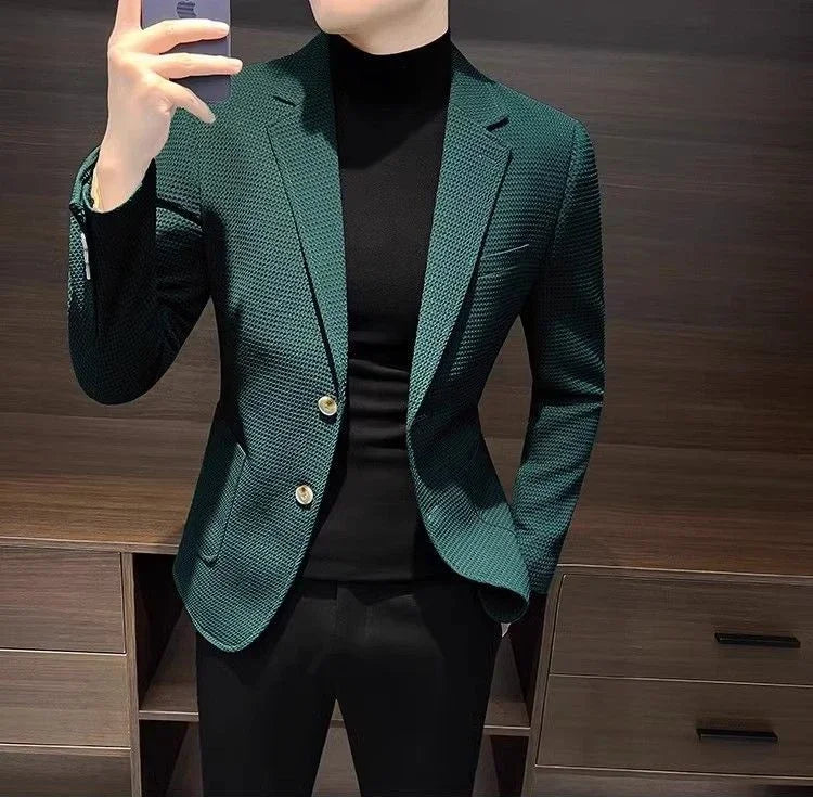 White Brown Jacket For Men Plaid Party Coats Man Suits And Blazers Summer Clothing Casual Menswear Premium Luxury Designer