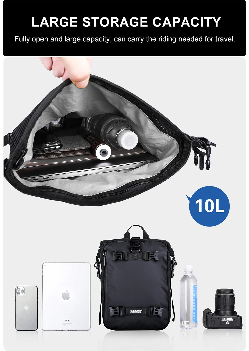 Motorbike Motorcycle Luggage Pack Multi-Function Waterproof Motocross Rear Seat Bag 10L 20L 30L Outdoor Riding Backpack