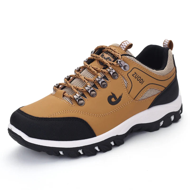 Men's Hiking Shoes Waterproof Leather Outdoor PU Shoes Wear-resistant Men Trekking Walking Hunting Tactical Sneakers