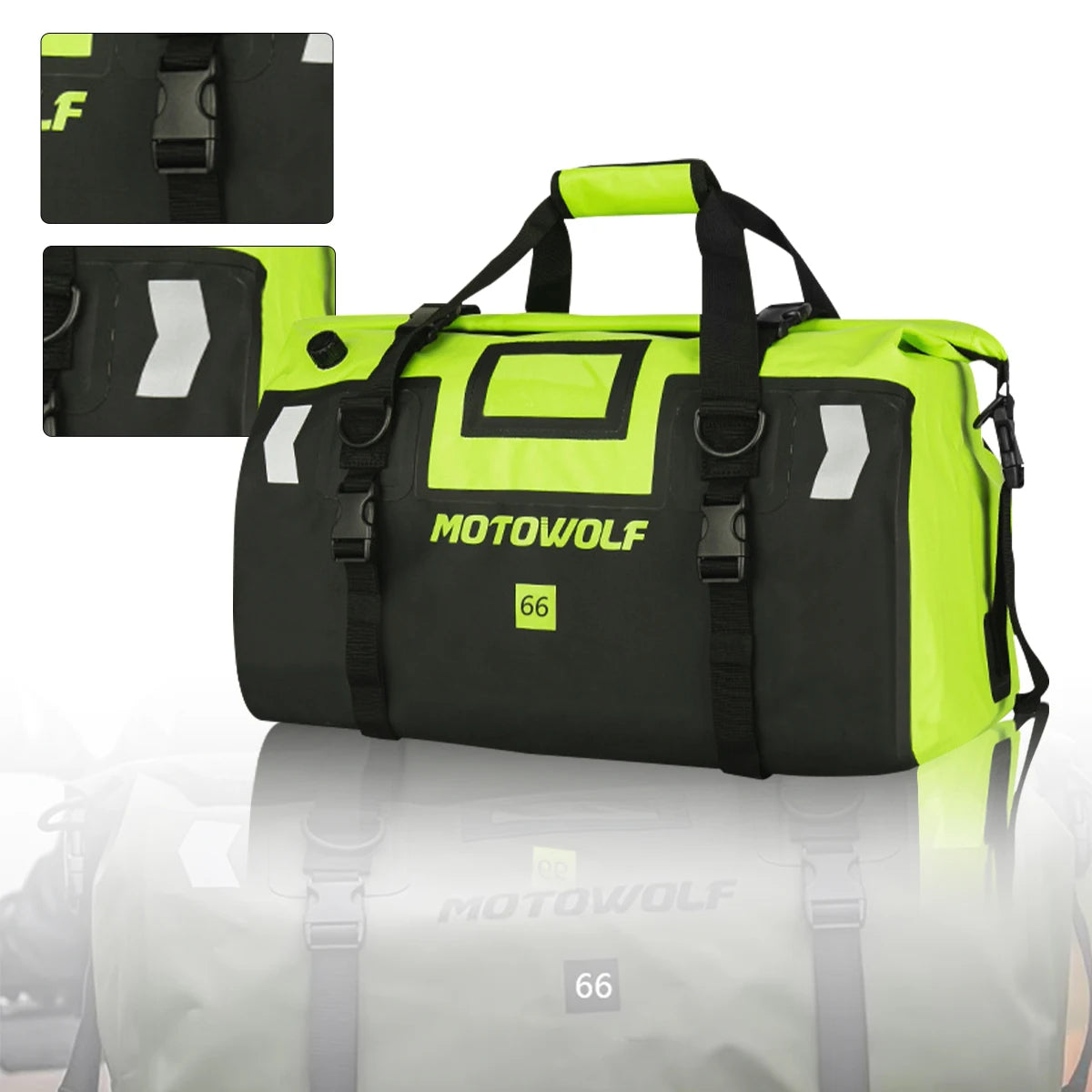 Motorcycle Dry Bag Waterproof Reflective Tail Duffle Bag Skiing Travel Hiking Camping Boating Riding Fishing Outdoor Luggage