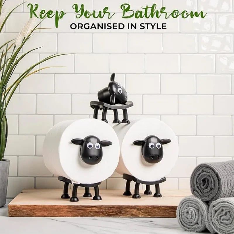 Cute Sheep Dog Shape Toilet Tissue Rack Free Standing Storage Roll Paper Holder Animal Shape Decorative Toilet Paper Racks 2025