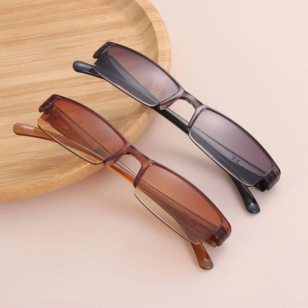 Korean Fashion Reading Glasses Men Women Clear Lens Half Frame Presbyopic Eyewear 1.0 1.5 2.0 2.5 3.0 3.5 4.0 for Reader