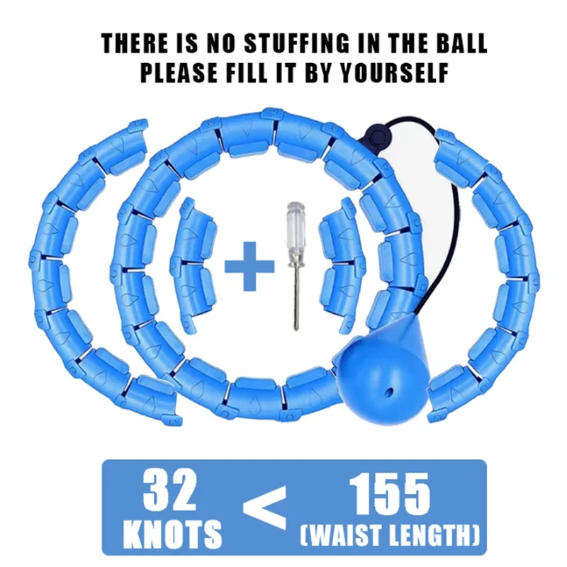 Weighted Exercise Hoop for Adults Weight Loss Knots Infinity Fitness Hoop With Extra Links 2 in 1 Adjustable and Detachable