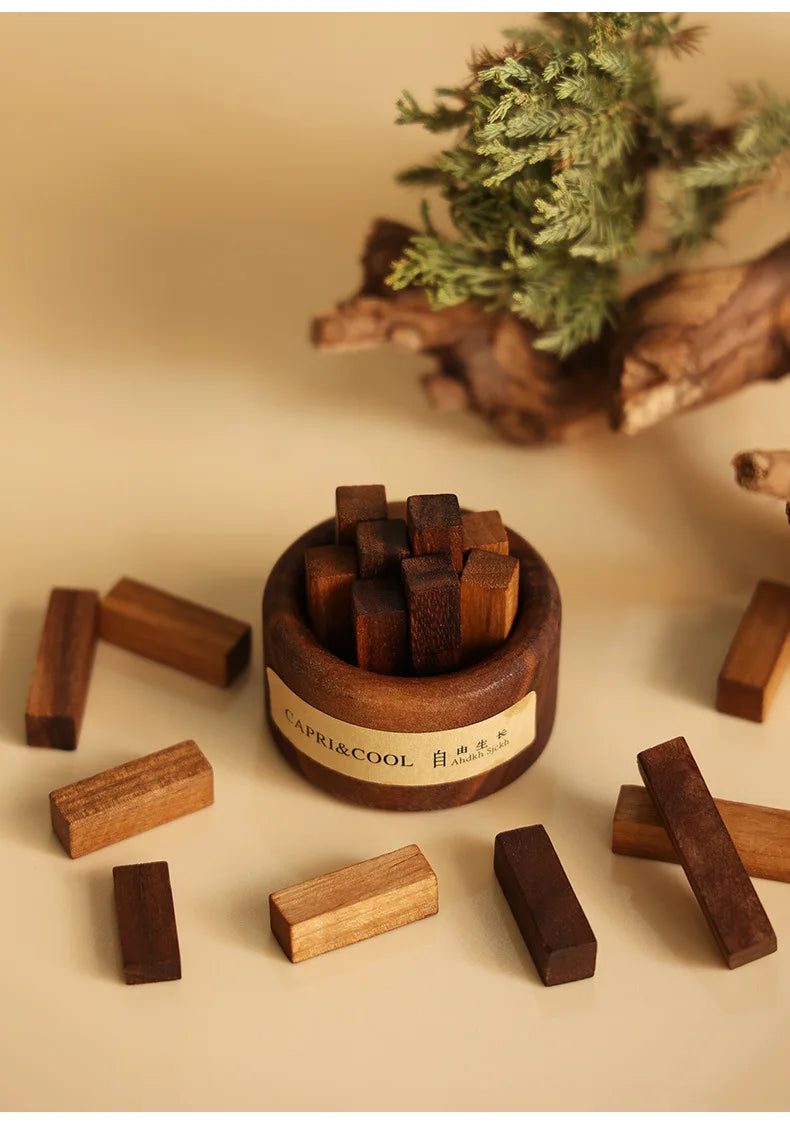 Fragrant Incense Natural Essential Oil Aromatherapy With Glass Dropper Black Walnut Wood Sticks Fragrance Car Air Freshener