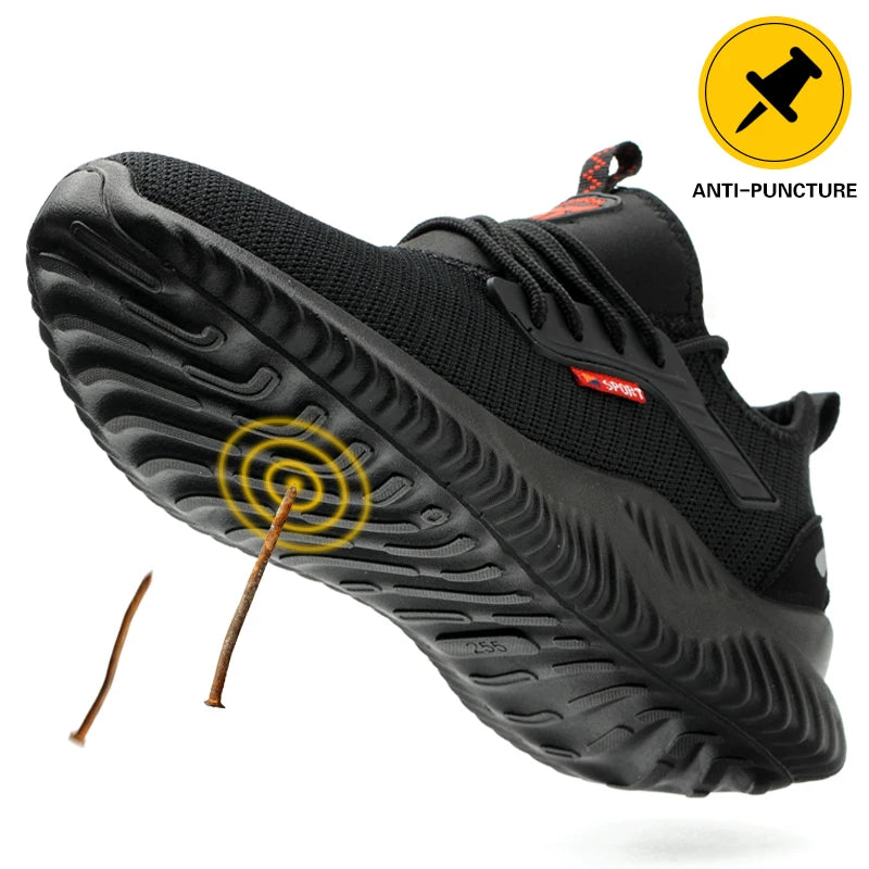 Safety Shoes Men With Steel Toe Cap Anti-smash Men Work Shoes Sneakers Light Puncture-Proof Indestructible Shoes Tactical Boots