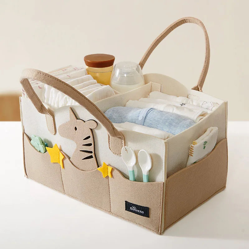 Felt Diaper Bag Baby Organizer Pockets handheld mummy bag mother and baby storage bag Nappies Organizer Portable Mom Tote Basket
