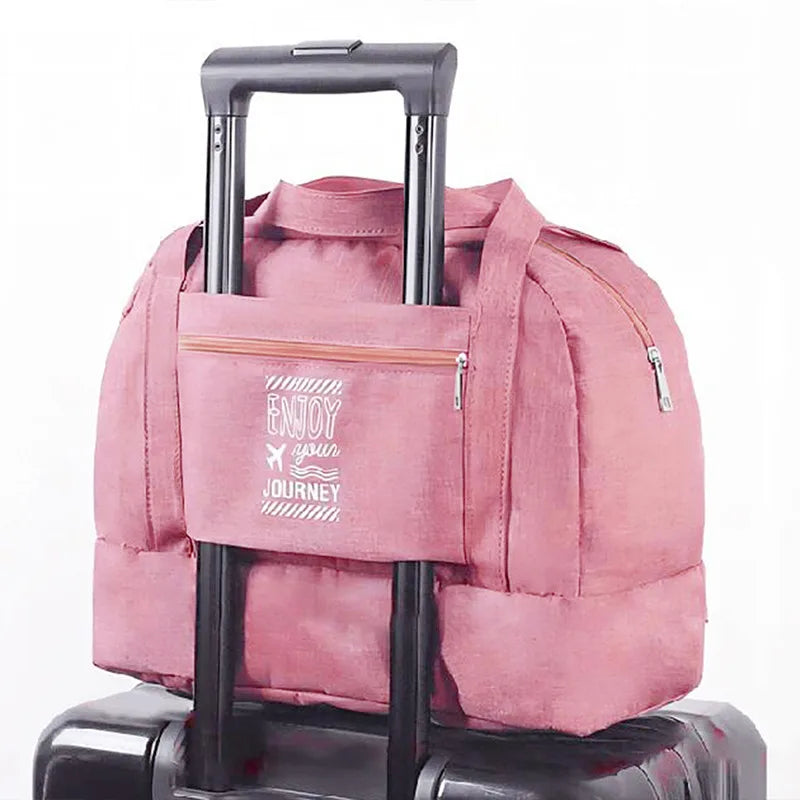 Fashion Folding Travel Bag Women Travel Weekend Overnight Bags Large Capacity Hand Luggage Tote Duffel Accessor Supplies