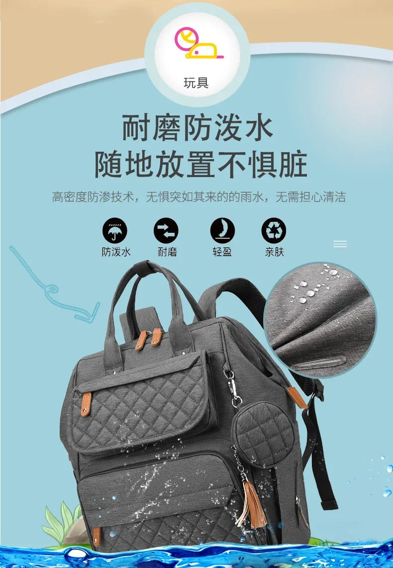 Milk Bottle Diaper Multi Compartment Maternal Christmas Large Capacity Mommy Bag Multi Functional Portable Mom Storage Backpack