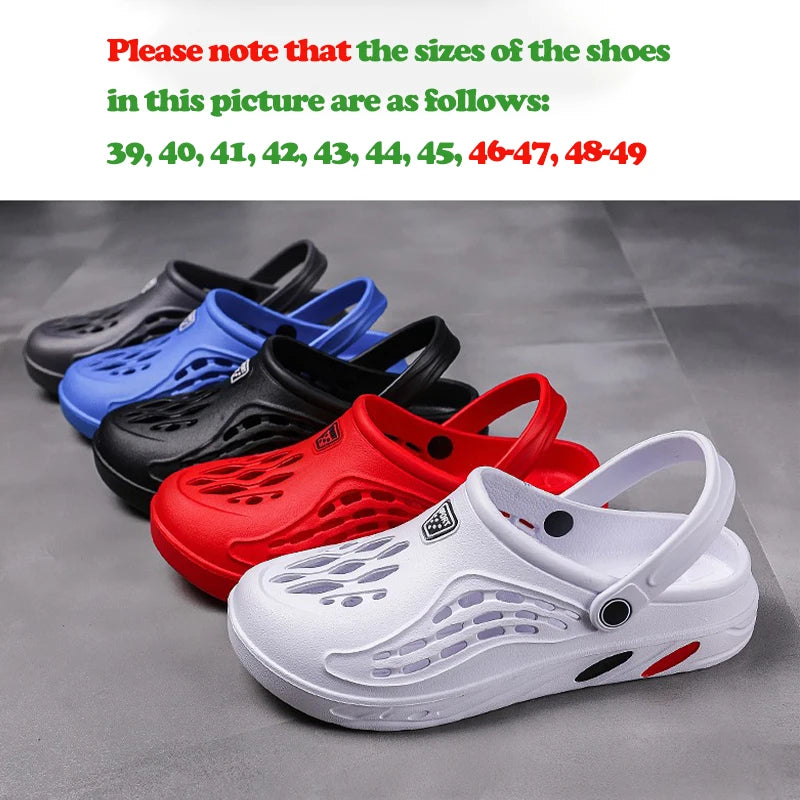 Summer Beach Men Sandals Breathable Men Casual Shoe Hole Shoes Light Clogs Home Garden Outdoor Male Flat Slippers Big Size 39-49