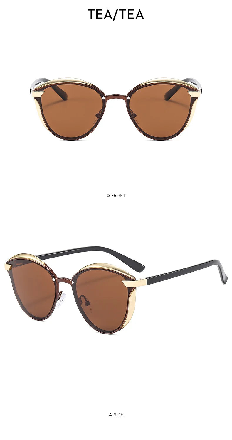 New Style Polarized Sunglasses For Women Catmore Round Sun Glass Ladies Woman Eyewear Accessory UVAB Protection
