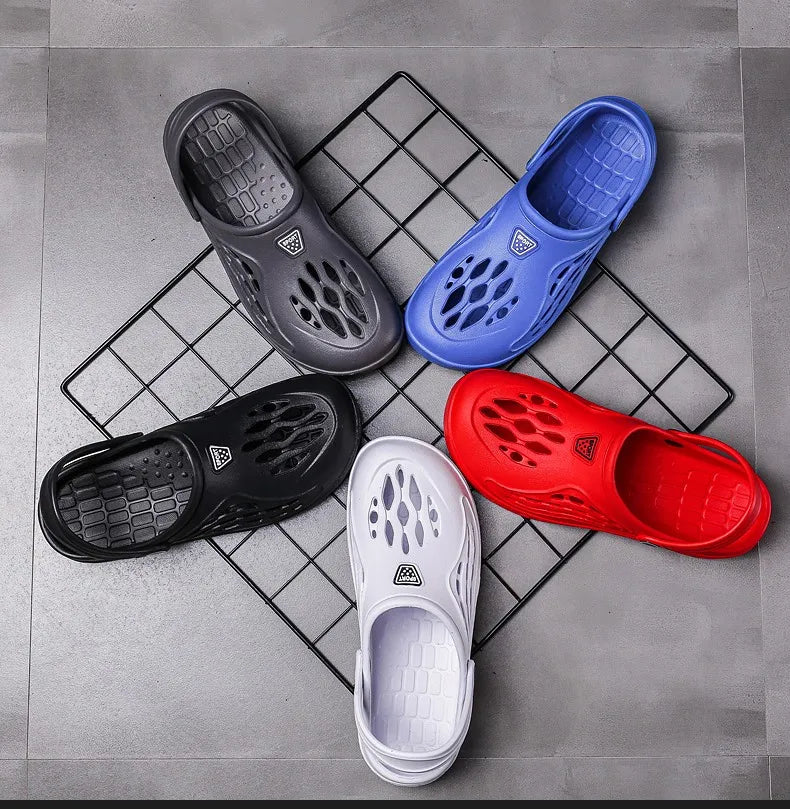 Summer Beach Men Sandals Breathable Men Casual Shoe Hole Shoes Light Clogs Home Garden Outdoor Male Flat Slippers Big Size 39-49