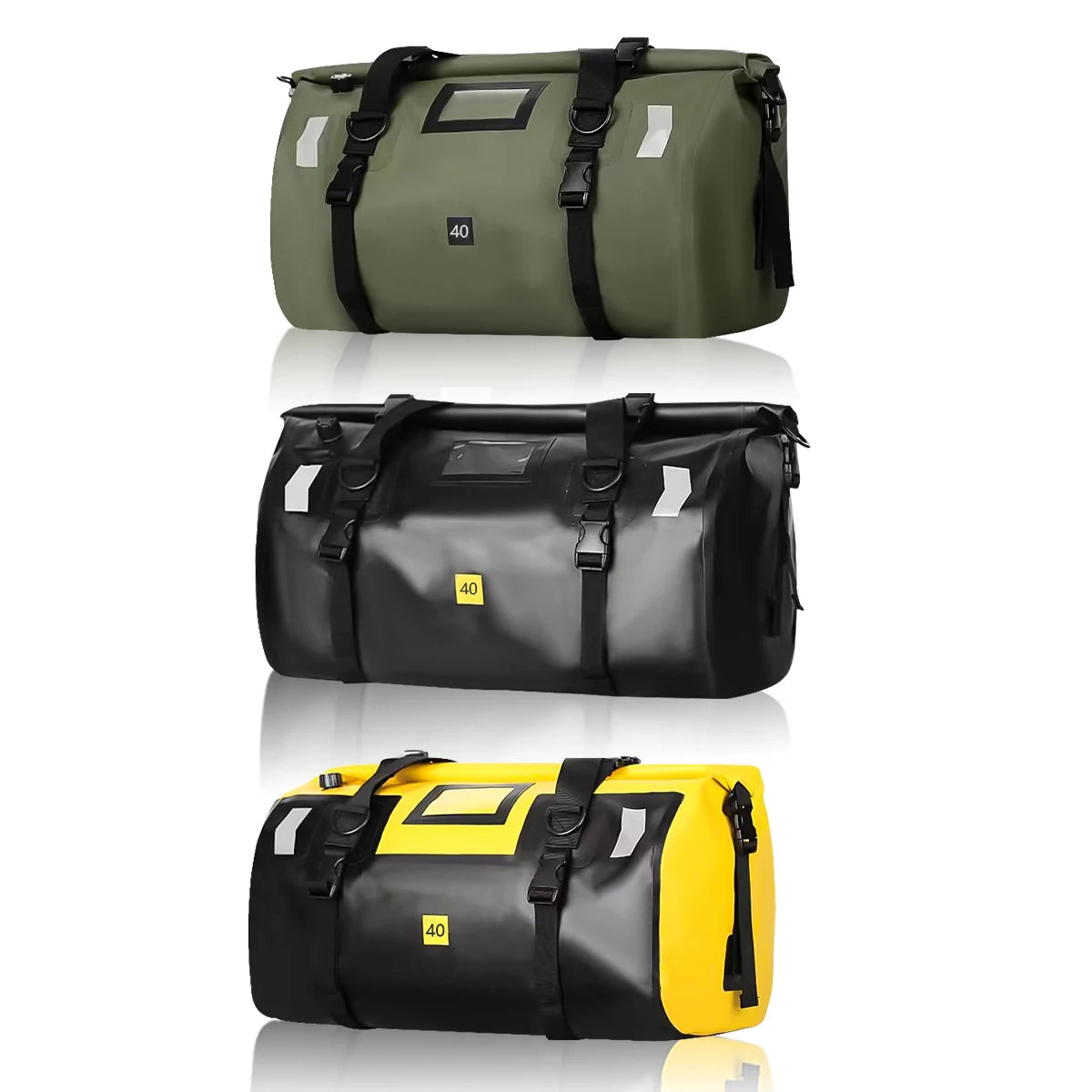 Motorcycle Dry Bag Waterproof Reflective Tail Duffle Bag Skiing Travel Hiking Camping Boating Riding Fishing Outdoor Luggage
