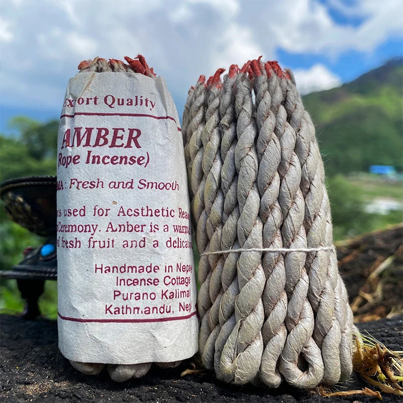 40Pcs Handmade Nepal Rope Aromatherapy Traditional White Sage Cedar Sandalwood Burning Rope Fragrance for Yoga Meditation