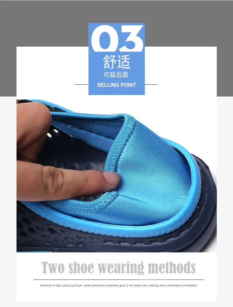 Summer Beach Men Sandals Breathable Men Casual Shoe Hole Shoes Light Clogs Home Garden Outdoor Male Flat Slippers Big Size 39-49