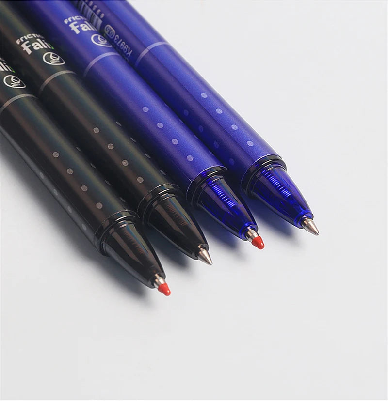 0.5mm Retractable Erasable Gel Pens Set with Refills Black Blue Gel Ink Built-in Eraser Office Supplies Exam Stationery Kit