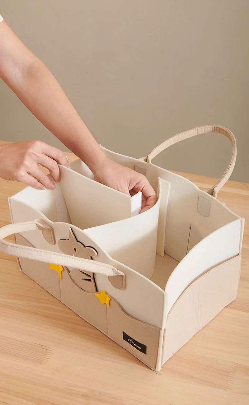 Felt Diaper Bag Baby Organizer Pockets handheld mummy bag mother and baby storage bag Nappies Organizer Portable Mom Tote Basket