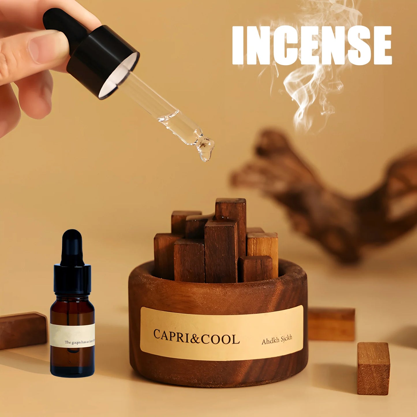 Fragrant Incense Natural Essential Oil Aromatherapy With Glass Dropper Black Walnut Wood Sticks Fragrance Car Air Freshener