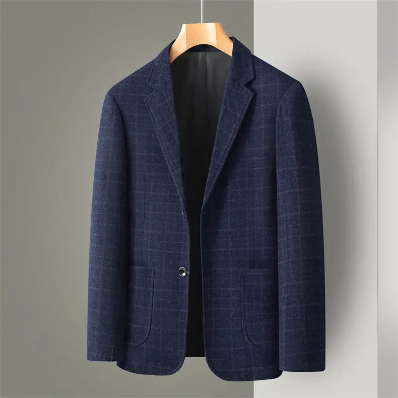 Men's Business Suit 2025 Fashionable Handsome Loose Fit Middle-Aged Father's Coat Casual Elegant Style for Mature Gentlemen