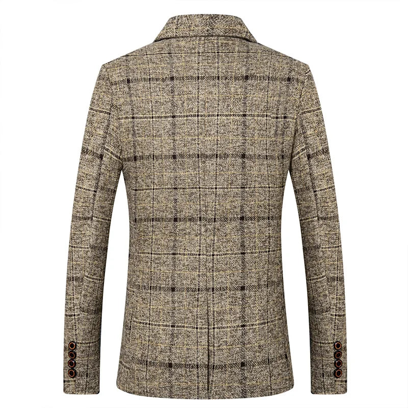 Men's Suit Coat Business Casual Small Suit Spring And Autumn New Professional Clothes Formal Men's Top Fashion Plaid Dress
