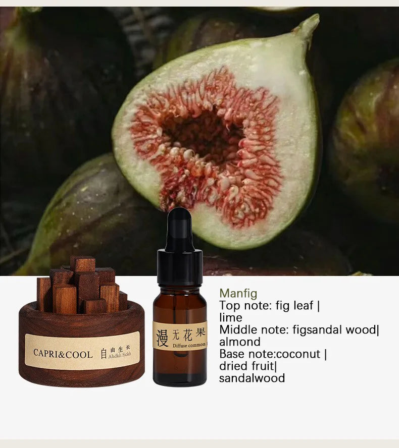 Fragrant Incense Natural Essential Oil Aromatherapy With Glass Dropper Black Walnut Wood Sticks Fragrance Car Air Freshener