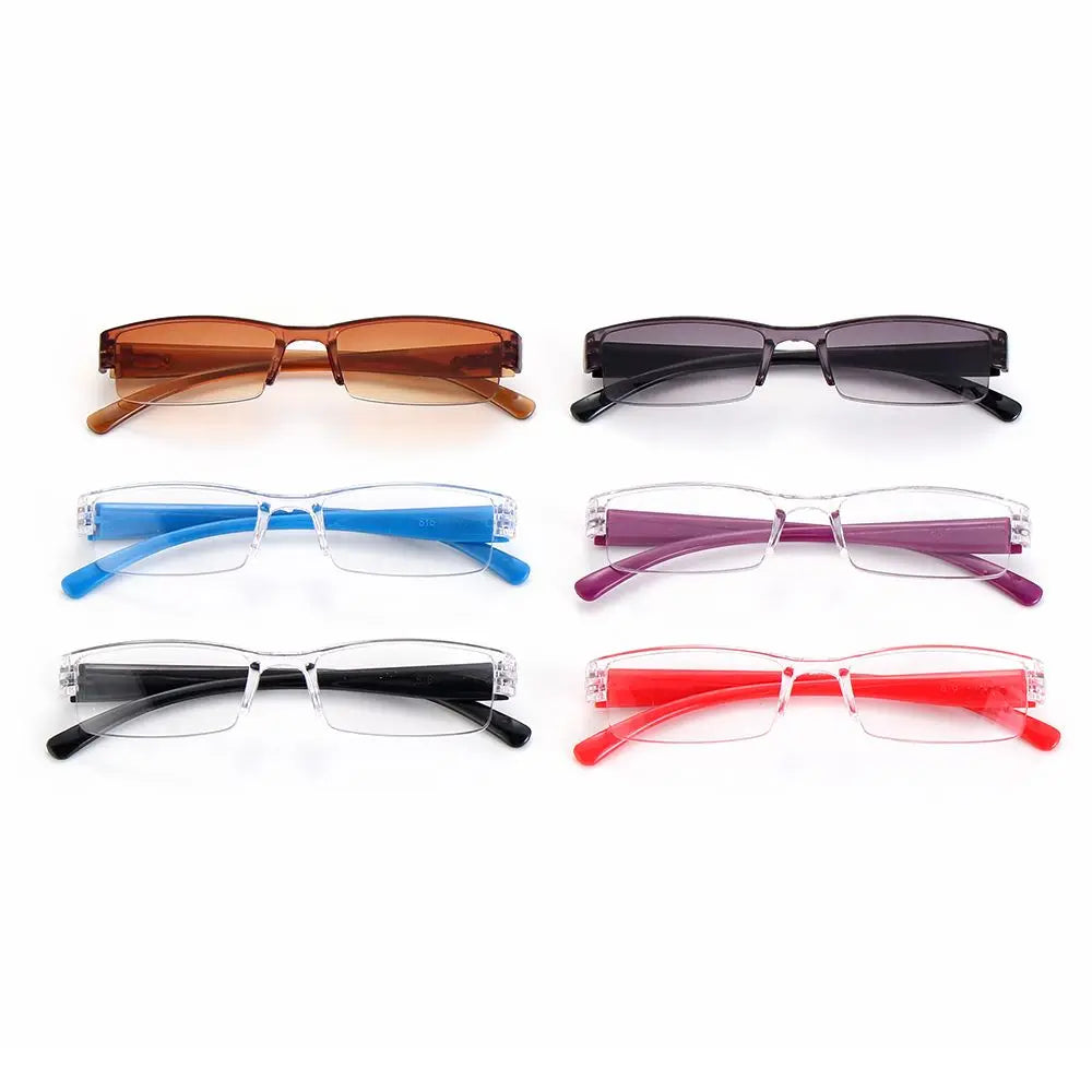 Korean Fashion Reading Glasses Men Women Clear Lens Half Frame Presbyopic Eyewear 1.0 1.5 2.0 2.5 3.0 3.5 4.0 for Reader