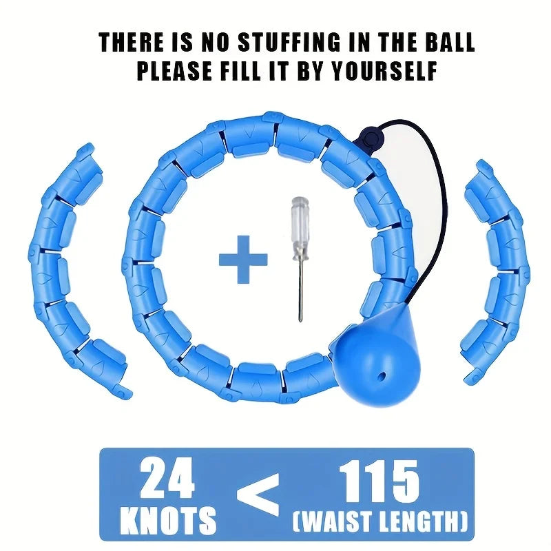 Weighted Exercise Hoop for Adults Weight Loss Knots Infinity Fitness Hoop With Extra Links 2 in 1 Adjustable and Detachable