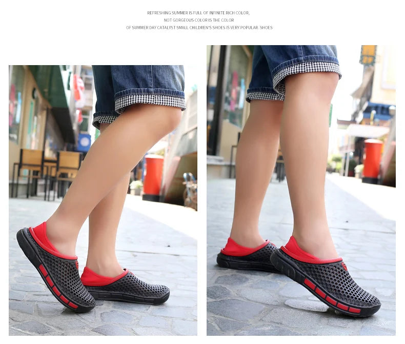 Summer Beach Men Sandals Breathable Men Casual Shoe Hole Shoes Light Clogs Home Garden Outdoor Male Flat Slippers Big Size 39-49