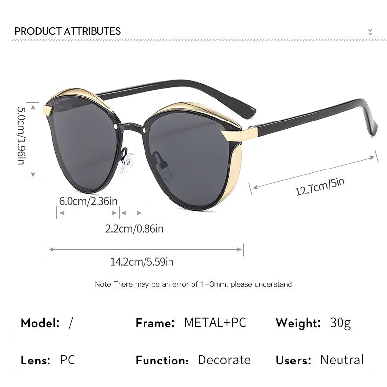 New Style Polarized Sunglasses For Women Catmore Round Sun Glass Ladies Woman Eyewear Accessory UVAB Protection
