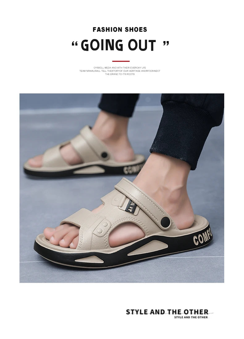 Men's Slippers Summer New Sandals EVA Light Adult Thick-soled Beach Shoes Non-slip Open-toe Sandals for Outdoor