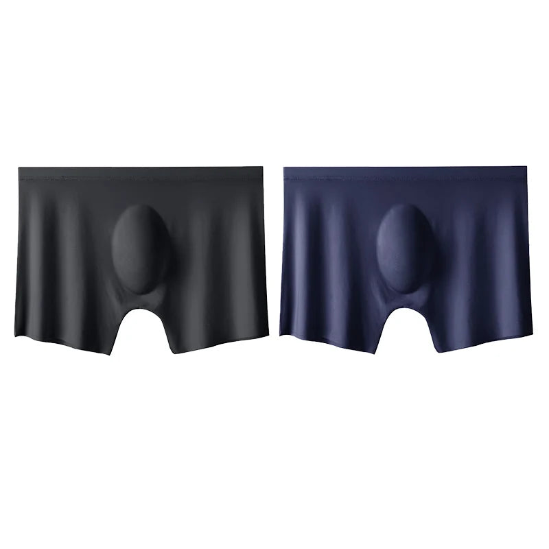 2 Pcs/Lot Men's Ultra-thin Panties Summer Ice Silk Boxers Briefs Underwear Lingerie Shorts Breathable Sexy Seamless Underpants