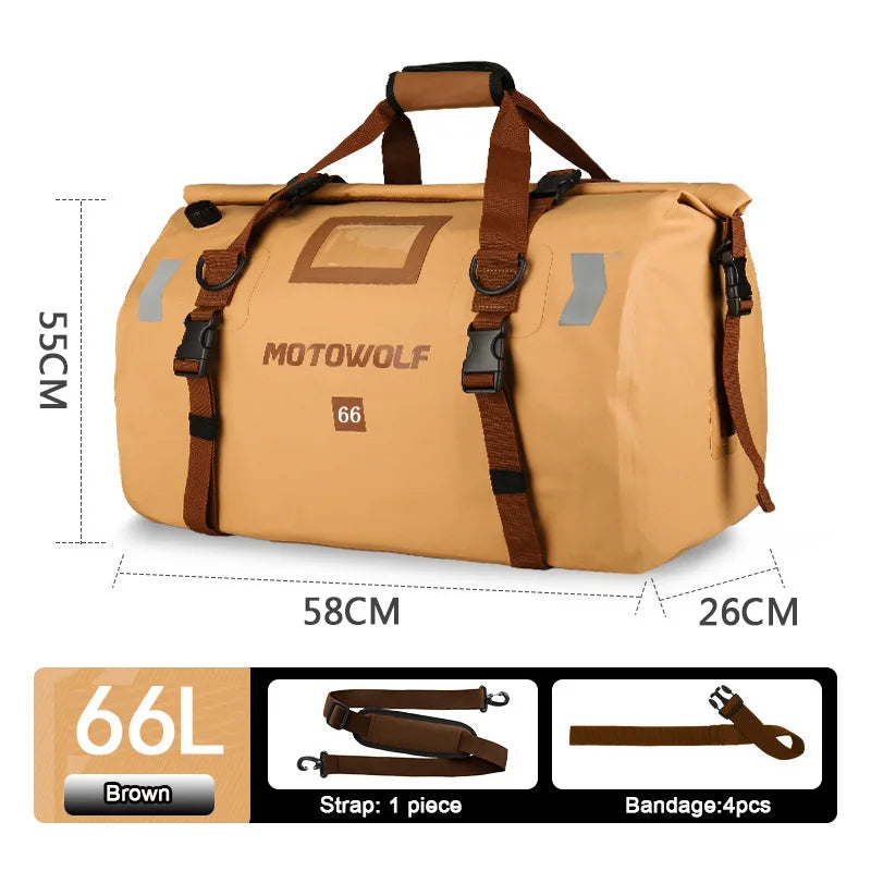 Waterproof Motorcycle Bag For K-TM 1290 BMW Yamaha 40/66L Large Capacity Outing Storage Package Moto Luggage Tailpack