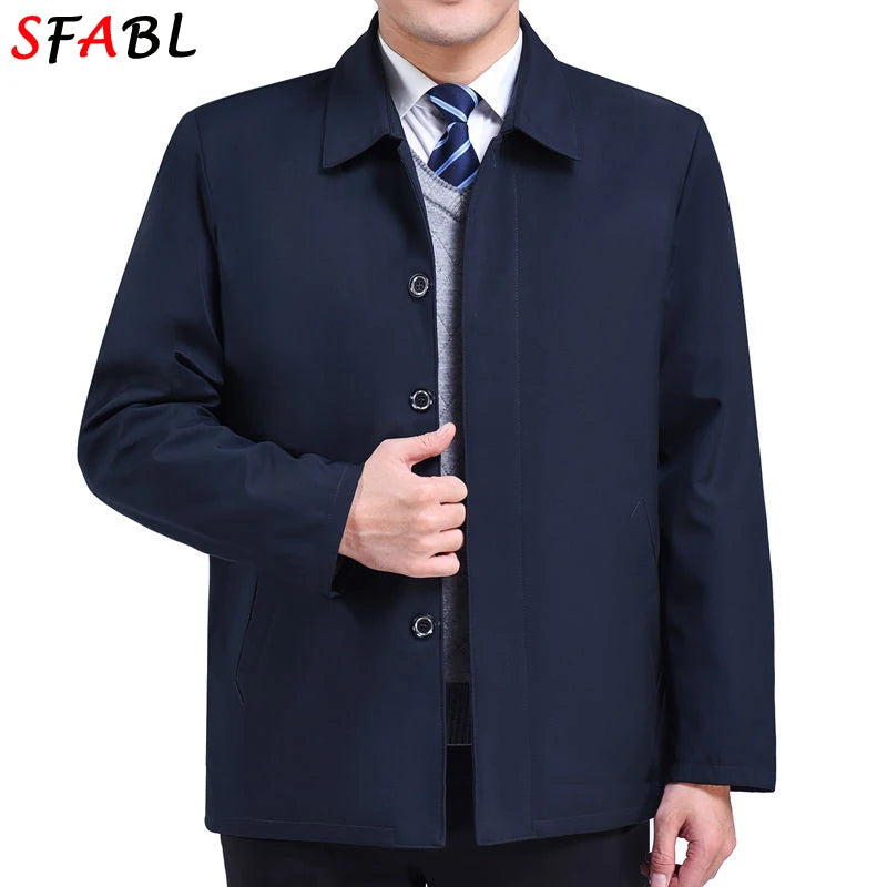 Warm Padded Blazers for Men's Winter Jacket Luxury Casual Winter Jackets for Men Formal Business Office Dress Coat Outwear Black
