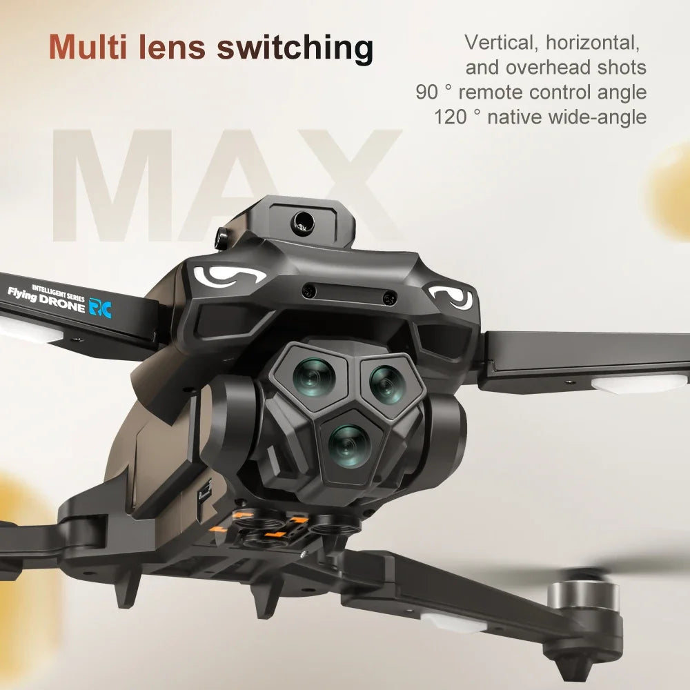 2025 New M33 RC Drone 4K Professinal With Wide Angle Triple HD Camera Foldable RC Helicopter WIFI FPV Height Hold Apron Sell