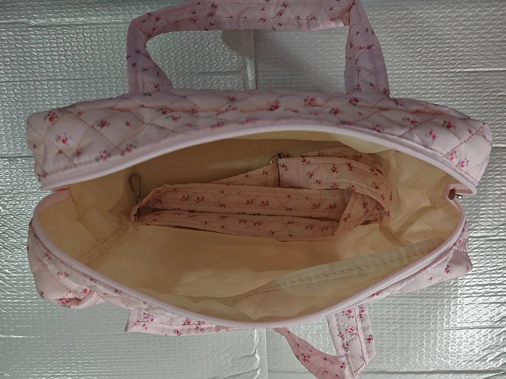 New Embroidered Mom Bag Storage Bag Large Capacity Mommy Travel Bag Fashion Multi-functional Handbag Lightweight Diagonal