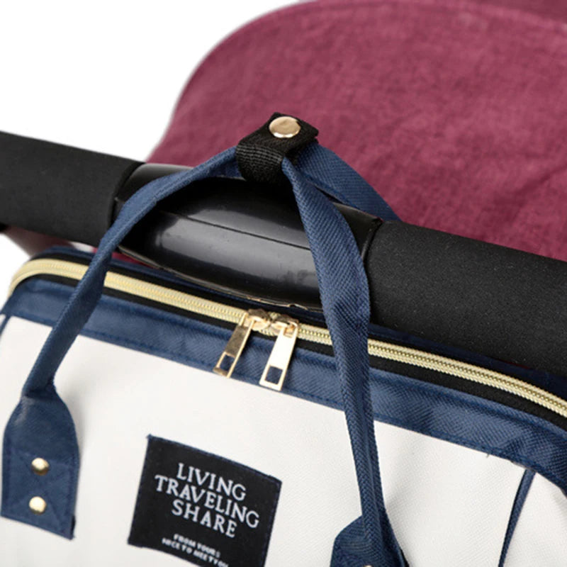 Large Capacity Canvas Mummy Bag Multifunctional Baby Bottle Thermal Insulation Travel Storage Bag Fashion Mummy Bag Hanging Bag