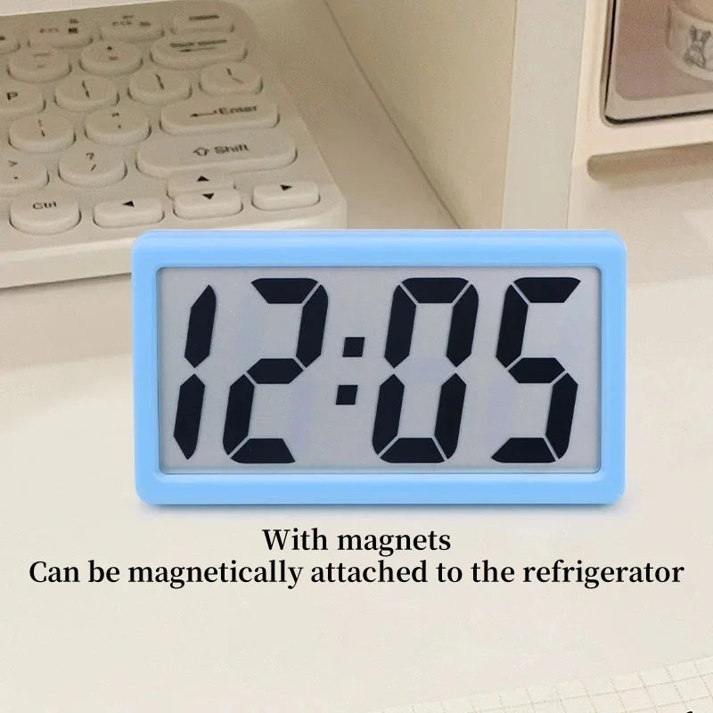1pc Mini Battery Powered Digital Desk Clock Time Date 12-hour Display Table Clock Wall-mounted LCD Clock With 4Pcs AG10 Battery