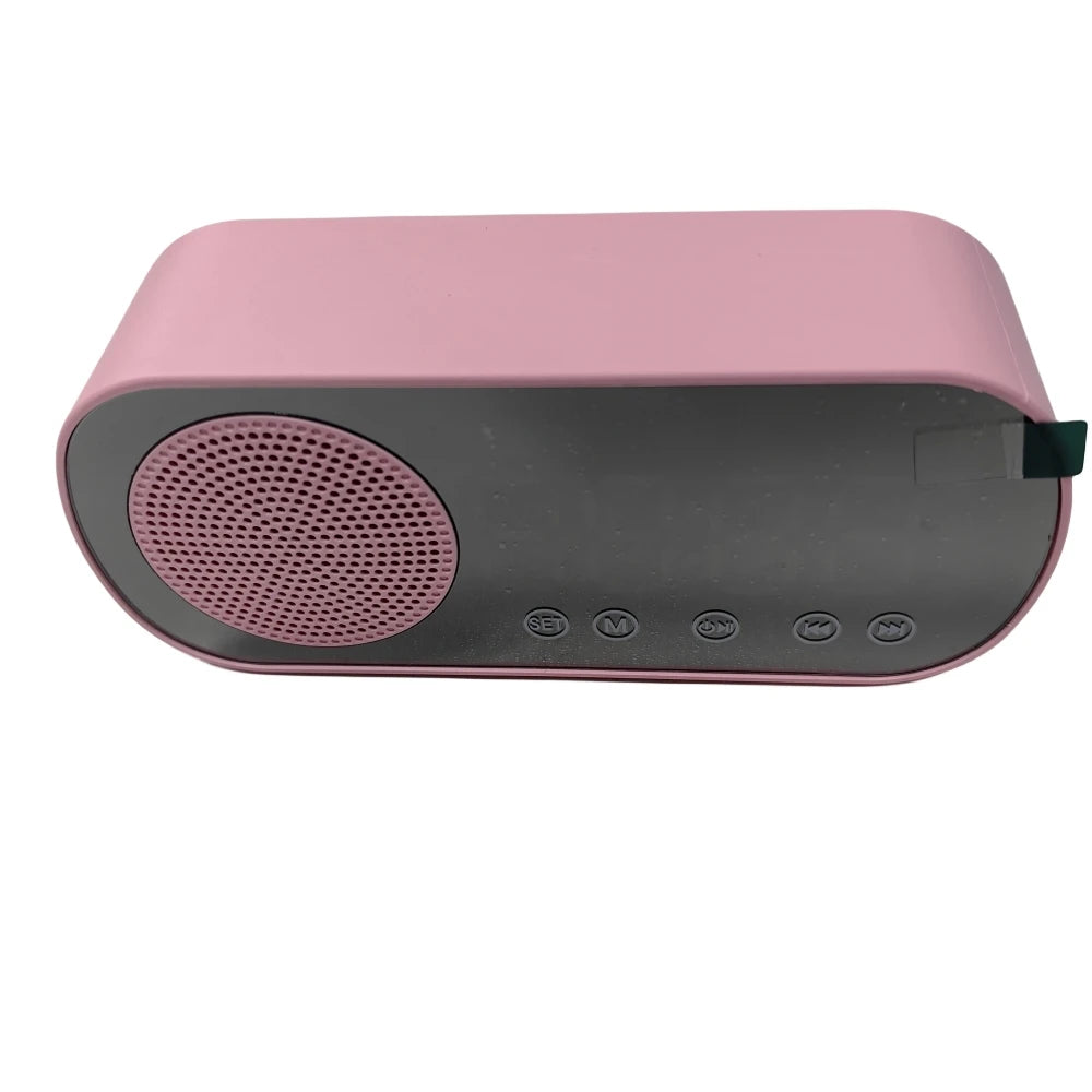 Mini Mirror Digital Alarm Clock Timer Rechargable Wireless Clock 2 Alarms FM Radio Wireless Speaker Subwoofer Desktop LED Clock