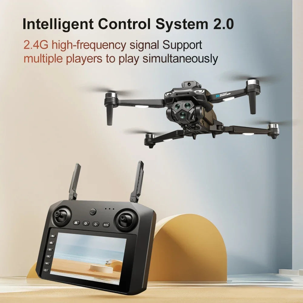 2025 New M33 RC Drone 4K Professinal With Wide Angle Triple HD Camera Foldable RC Helicopter WIFI FPV Height Hold Apron Sell