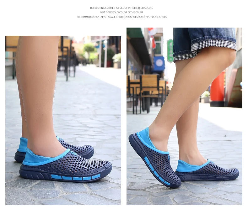 Summer Beach Men Sandals Breathable Men Casual Shoe Hole Shoes Light Clogs Home Garden Outdoor Male Flat Slippers Big Size 39-49