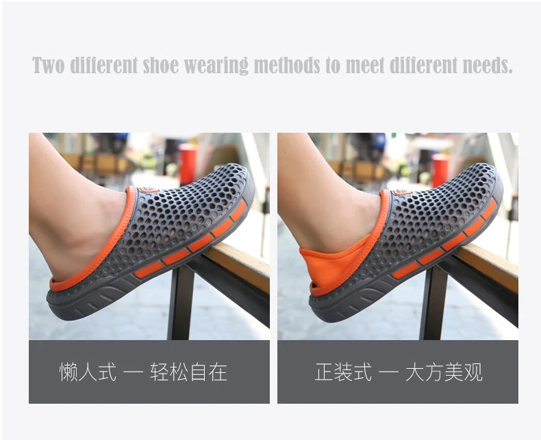 Summer Beach Men Sandals Breathable Men Casual Shoe Hole Shoes Light Clogs Home Garden Outdoor Male Flat Slippers Big Size 39-49